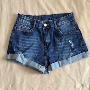 Old Navy Medium Blue Distressed Jean Shorts